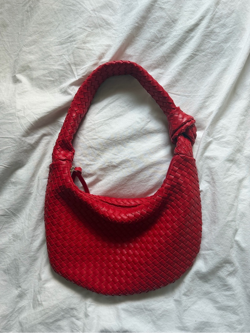 Woven Red Shoulder Bag